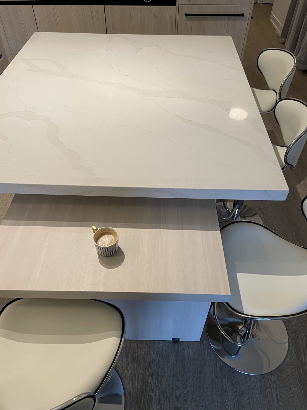 Finished table and matching chairs in a condo